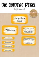 Vorschau - Präsentationen/Tafelbilder - Die goldene Regel / Weltethos /Tafelkarten - Deckblatt
