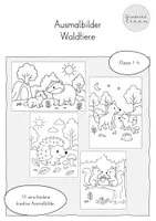 Vorschau - Mal- und Bastelvorlagen - Ausmalbilder Waldtiere - Deckblatt