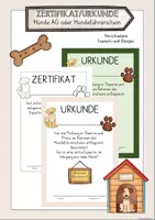 Vorschau - Poster - Urkunde/Zertifikat Hunde AG oder Hundeführerschein - Deckblatt