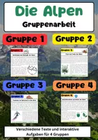 Vorschau - Arbeitsblätter - Die Alpen Gruppenarbeit: Geographie und Tourismus - Deckblatt