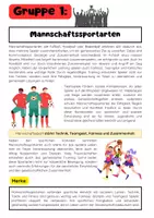 Vorschau - Arbeitsblätter - Sportarten Gruppenarbeit: Mannschaftssportarten, Einzelsportarten, Trendsportarten - Seite 1