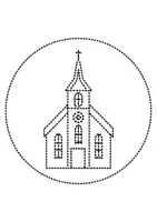 Vorschau - Mal- und Bastelvorlagen - runde Prickelbilder / Fensterbilder Thema Kirchen - Grundschule - Bastelvorlagen - Seite 3