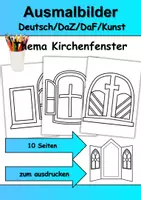 Vorschau - Arbeitsblätter - Ausmalbilder & Mandalas PAKET Thema Kirchenfenster - Grundschule - Bastelvorlagen - Seite 1