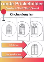Vorschau - Mal- und Bastelvorlagen - runde Prickelbilder / Fensterbilder Thema Kirchenfenster - Grundschule - Bastelvorlagen - Deckblatt