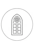 Vorschau - Mal- und Bastelvorlagen - runde Prickelbilder / Fensterbilder Thema Kirchenfenster - Grundschule - Bastelvorlagen - Seite 1