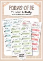 Vorschau - Aufgabenkarten - Tandem Activity Englisch: forms of be (positive, negative, questions) - Deckblatt