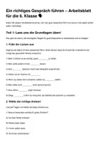 Vorschau - Arbeitsblätter - Gesprächsführung für die 6 - Deckblatt
