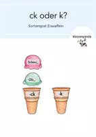 Vorschau - Spiele - Wörter mit ck Sortierspiel Eiswaffeln - Deckblatt