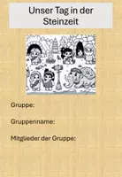 Vorschau - Arbeitsblätter - Projektheft: Unser Tag in der Steinzeit Klasse 5 Geschichte - Deckblatt