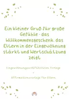 Vorschau - Anderer Materialtyp - Willkommensgeschenk zur Kita- Eingewöhnung - Deckblatt