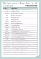 Vorschau - Spiele - Vocabulary Definitions Tradition and Change - Seite 1