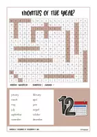 Vorschau - Arbeitsblätter - Months of the year Suchsel / Englisch - Deckblatt