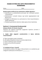 anteprima - Compiti in classe/Test - Artisti manieristi e loro caratteristiche - Pagina 1