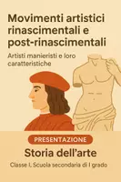 anteprima - Presentazioni / Lavagne - Artisti manieristi e loro caratteristiche - Pagina di copertina