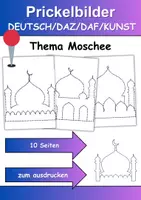 Vorschau - Arbeitsblätter - Prickelbilder / Fensterbilder PAKET Thema Moscheen - Grundschule - Bastelvorlagen - Seite 1