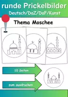 Vorschau - Mal- und Bastelvorlagen - runde Prickelbilder / Fensterbilder Thema Moscheen - Grundschule - Bastelvorlagen - Deckblatt