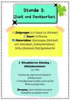 Vorschau - Unterrichtsreihen - 🍀Glücksunterricht: Stunde 3 – Glück und Dankbarkeit - Seite 1