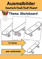 Vorschau - Mal- und Bastelvorlagen - Ausmalbilder & Mandalas PAKET Thema Skateboards - Grundschule - Bastelvorlagen - Seite 1