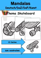 Vorschau - Mal- und Bastelvorlagen - Mandalas Thema Skateboards - Grundschule - Bastelvorlagen - Deckblatt