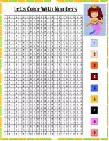 Aperçu - Feuilles d'exercices - Mystery Mosaic: Hidden Characters Color by Number for Kids - Page 2