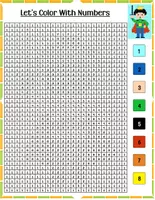 Aperçu - Feuilles d'exercices - Mystery Mosaic: Hidden Characters Color by Number for Kids - Page 3