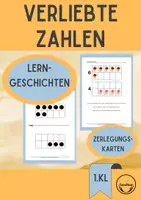 Vorschau - Arbeitsblätter - Lerngeschichten zu den verliebten Zahlen mit Zerlegungskarten - Deckblatt