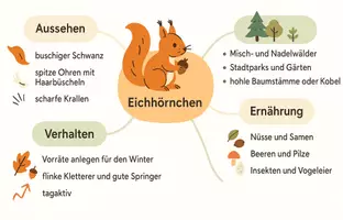 Vorschau - Arbeitsblätter - Arbeitsblatt zum Thema "Eichhörnchen" + Onlineübung & MP3 + Mindmap + Infografik - Seite 3