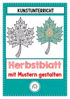 Vorschau - Mal- und Bastelvorlagen - Herbstblatt gestalten. Fensterdekoration - Deckblatt