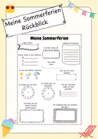 Vorschau - Arbeitsblätter - Materialpaket Ferien Rückblick - Seite 1