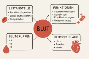 Vorschau - Arbeitsblätter - Arbeitsblatt zum Thema "Blut" + Onlineübung & MP3 + Mindmap + Infografik - Seite 2