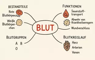 Vorschau - Arbeitsblätter - Arbeitsblatt zum Thema "Blut" + Onlineübung & MP3 + Mindmap + Infografik - Seite 1