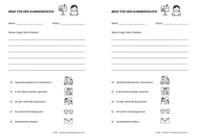 Vorschau - Arbeitsblätter - Brief für den Kummerkasten / Vorlage / neutral - Seite 1