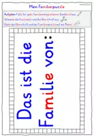 Vorschau - Arbeitsblätter - Familie Klasse 1-2 / Familienmitglieder PUZZLE STECKBRIEFE - Seite 2