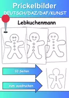 Vorschau - Arbeitsblätter - Prickelbilder / Fensterbilder Thema Lebkuchenmänner - Grundschule - Bastelvorlagen - Deckblatt