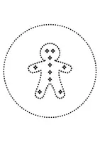 Vorschau - Mal- und Bastelvorlagen - runde Prickelbilder / Fensterbilder Thema Lebkuchenmänner - Grundschule - Bastelvorlagen - Seite 1