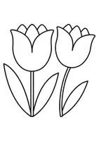 Vorschau - Mal- und Bastelvorlagen - Ausmalbilder Thema Tulpen - Grundschule - Bastelvorlagen - Seite 1