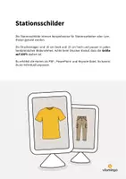 Vorschau - Stationenlernen - Kleidung: Stationsschilder (Organisation im Unterricht) - Seite 1