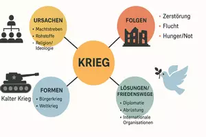 Vorschau - Arbeitsblätter - Arbeitsblatt "Krieg" + Onlineübung & MP3 + Mindmap + Infografik - Seite 3