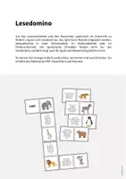 Vorschau - Stationenlernen - Zootiere: Lesedomino (Spiel für den DaZ-, DaF- und Deutschunterricht) - Seite 1