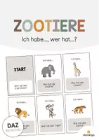 Vorschau - Spiele - Zootiere: Ich habe..., wer hat...? (Spiel für den DaZ-, DaF- und Deutschunterricht) - Deckblatt