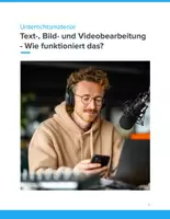 Vorschau - Unterrichtsreihen - Text-, Bild- und Videobearbeitung – Unterrichtsmaterial Informatik Sek I - Deckblatt