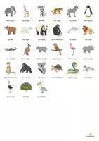 Vorschau - Stationenlernen - Zootiere: Vokabelspiel (Unterrichtsmaterial für den DaZ-, DaF- und Deutschunterricht) - Seite 3