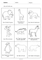 Vorschau - Arbeitsblätter - Zootiere: Lesen und Ausmalen 2 (Arbeitsblatt für den DaZ-, DaF- und Deutschunterricht) - Seite 2