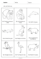 Vorschau - Arbeitsblätter - Zootiere: Lesen und Ausmalen 2 (Arbeitsblatt für den DaZ-, DaF- und Deutschunterricht) - Seite 3