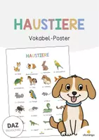 Vorschau - Poster - Haustiere: Vokabel-Poster (Plakat für den DaZ-, DaF- und Deutschunterricht) - Deckblatt