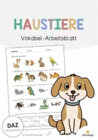 Vorschau - Arbeitsblätter - Haustiere: Vokabel-Arbeitsblatt 1 (Aufgaben für den DaZ-, DaF- und Deutschunterricht) - Deckblatt