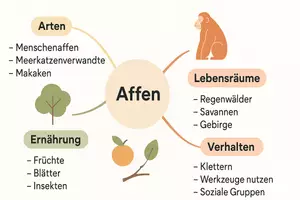 Vorschau - Arbeitsblätter - Arbeitsblätter zum Thema "Affen" + Lösung & MP3 + Mindmap + Infografik - Seite 2