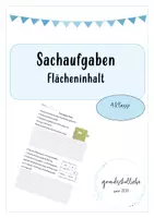 Vorschau - Arbeitsblätter - Sachaufgaben Flächeninhalt berechnen - Deckblatt