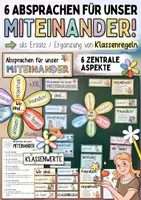 Vorschau - Poster - Absprachen für das Miteinander / 6 Klassenwerte statt Klassenregeln Schuljahresanfang Unterrichtsstörungen - Deckblatt