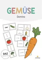 Vorschau - Stationenlernen - Gemüse: Domino (Spiel für den DaZ-, DaF- und Deutschunterricht) - Deckblatt